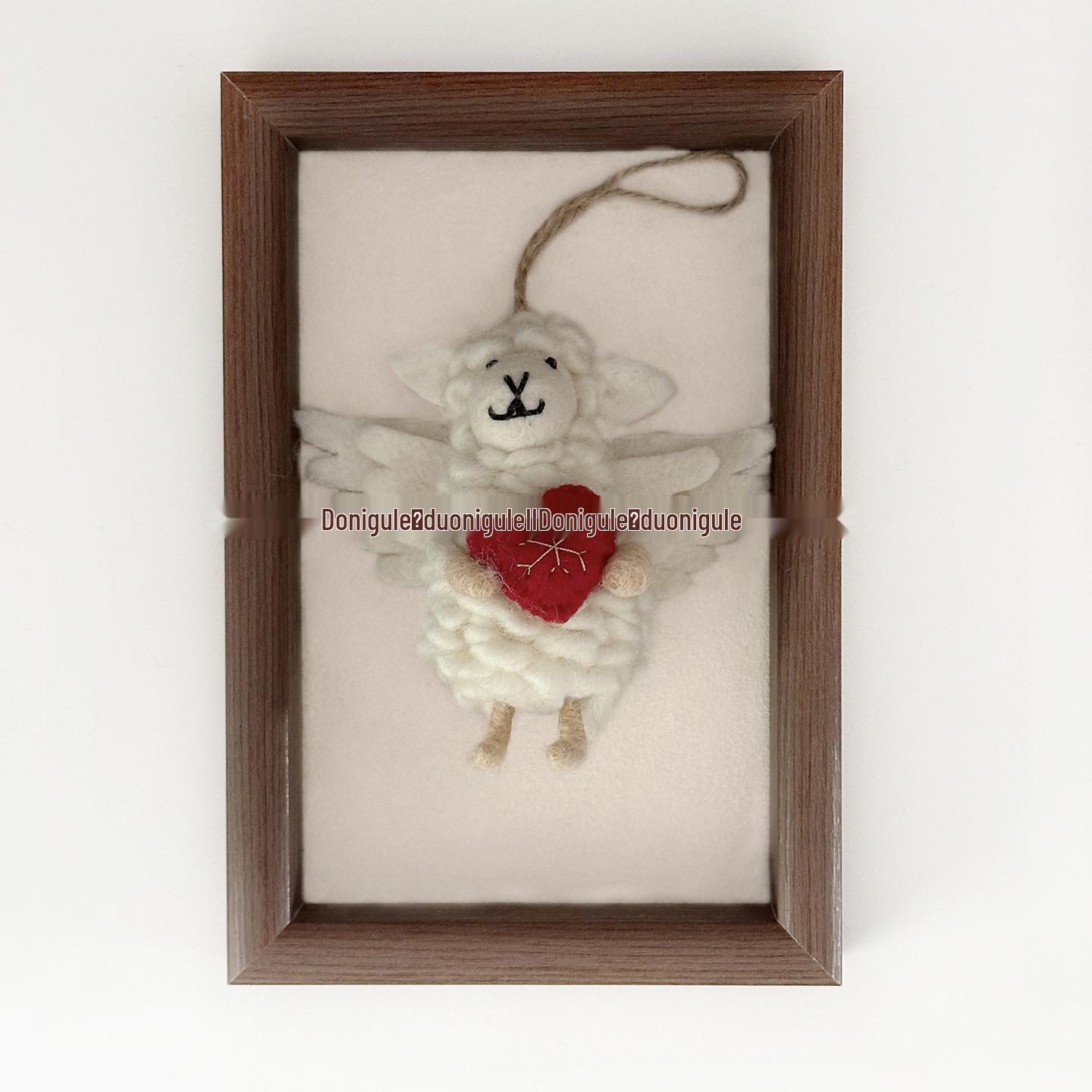 Непал Ручная работа Шерстяной войлок Овечка Ангел Подвеска Брелок для ключей Сумка Шарм Украшение Подарок Approx. 11cm, Original Quality