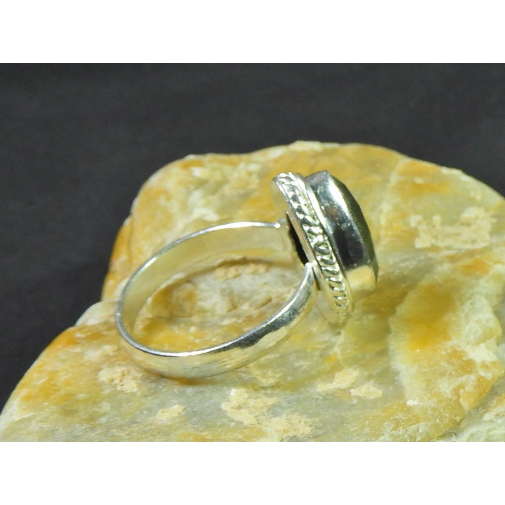 Natural Labradorite 925 Sterling Silver Pear Handmade Vintage Ring US-7.5 MK-68