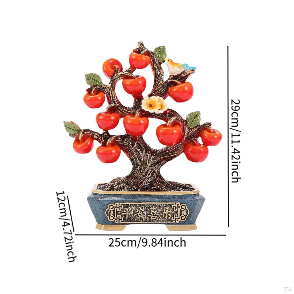 Apple Tree Figurine Tabletop Decor for Spring Festival Home Accent