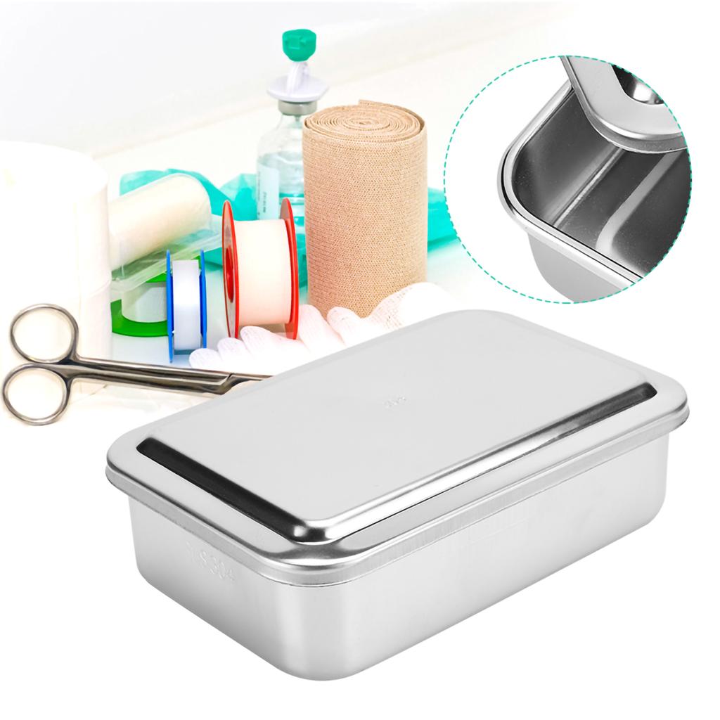 6inch Cleaning Box 304 Stainless Steel Instrument Storage Tray Cleaning Box with Lid