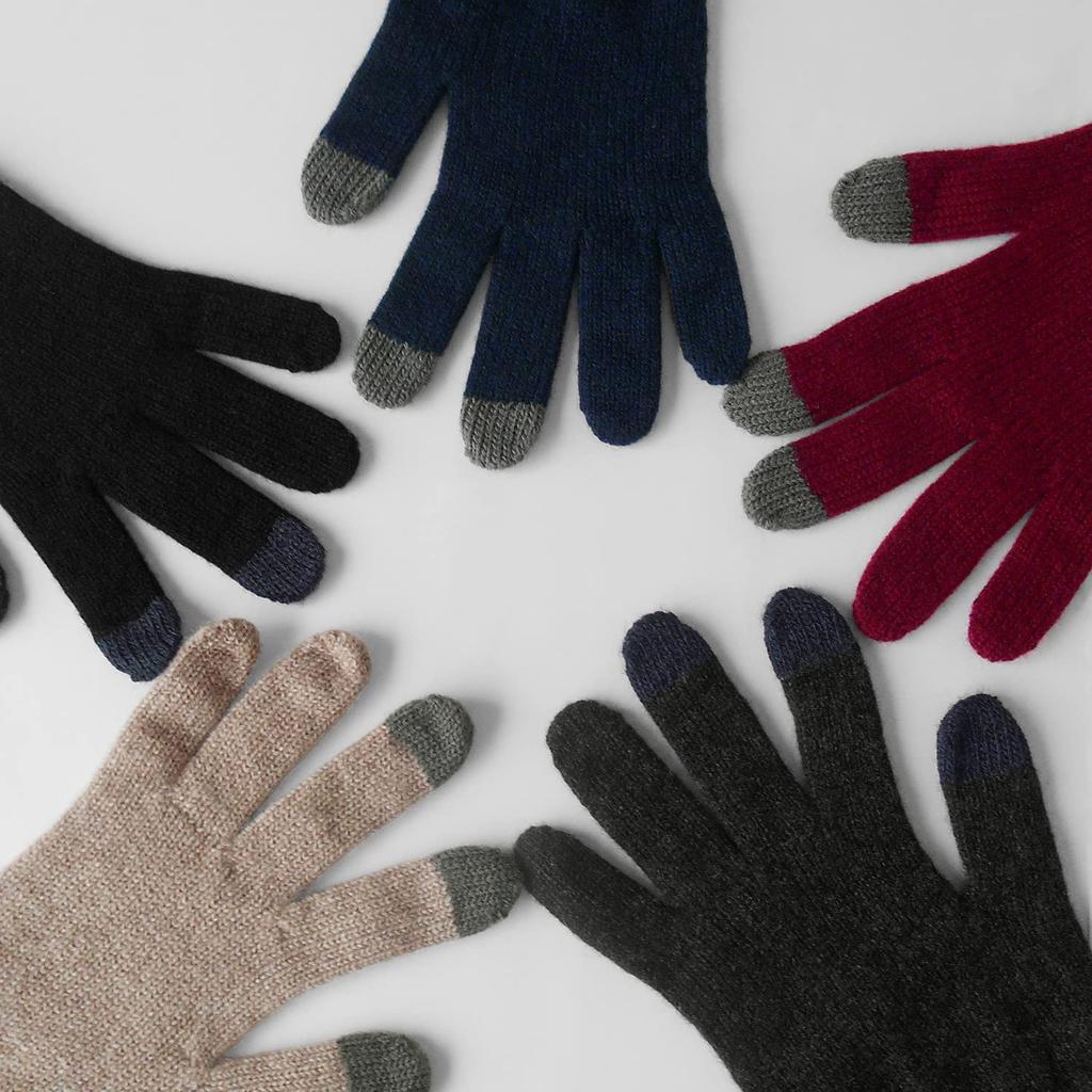 Prodigal Cashmere Smartphone Gloves 100% (Free Size, Navy)