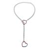 Long Heart-shaped Necklace Adjustable O-ring Clavicle Chain Fashion Cuban Link Necklace  Party Wear
