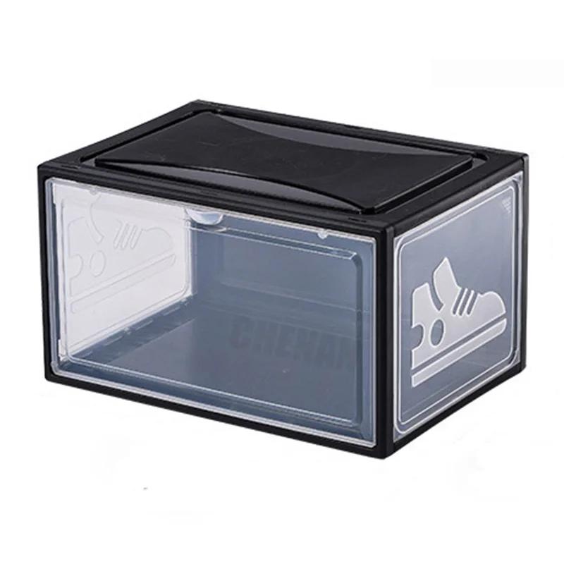 

Коробка для кроссовок Прозрачный пластиковый чехол для обуви Штабелируемый шкаф для хранения Ящик для хранения обуви с утолщенным верхом и защитой от пыли