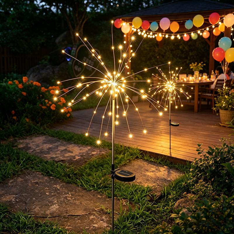 Waterproof Solar Firework LED Lights: Outdoor Colorful String Lights for Courtyard, Garden, and Tree Decoration