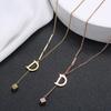 316L Stainless Steel Fashion Fine  Elegant Noble Letter D Sexy Cube Tassel Charms Chain Choker Necklace Pendant For Women