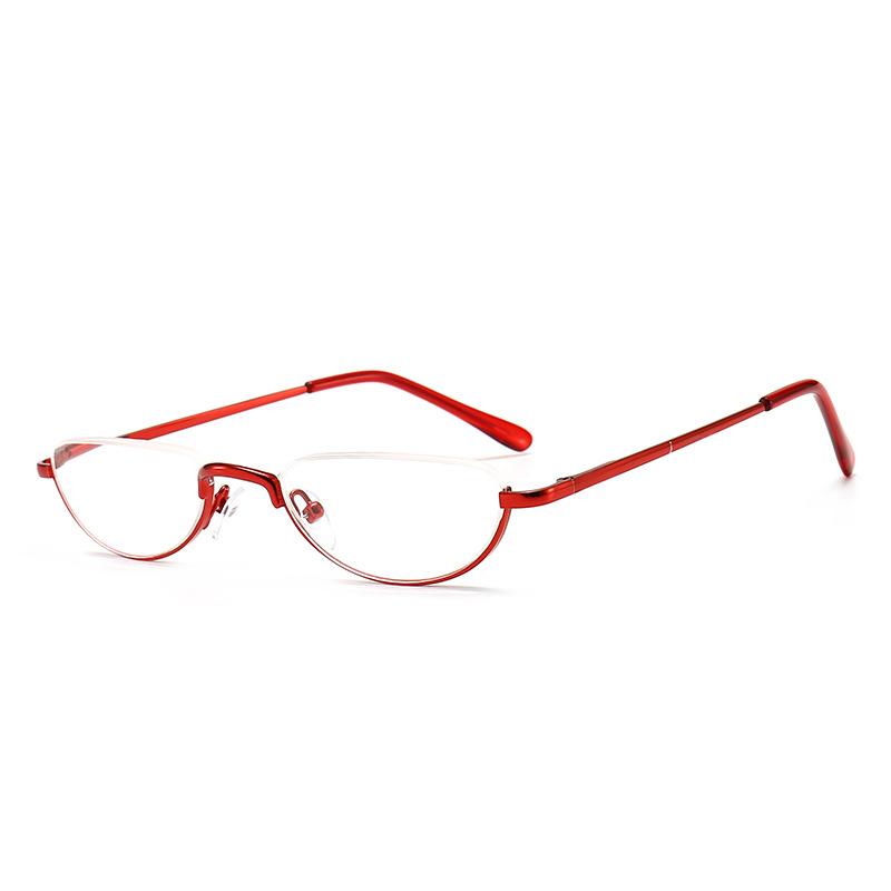 Retro Ultra-licht Metall Halb Rahmen Lesebrille Tragbare Männer Frauen Leser Optische Spektakel Kleine Rahmen Brillen