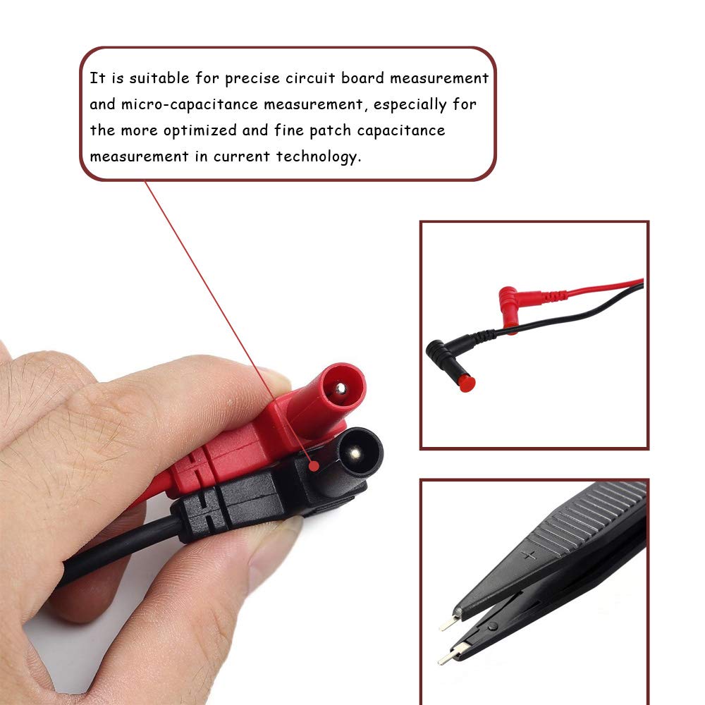 2PCS SMD LCR Chip Test Clip Capacitance Inductor Resistance Test Clip Meter Lead Probe Multimeter Tweezer