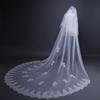 Trailing European Vintage Lace Bridal Veil Wedding Headpiece