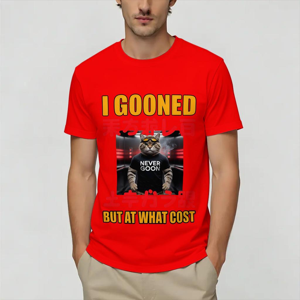 I Gooned Aber Zu Welchem Preis T-Shirt Strand Harajuku T-Shirts Unisexs 100% Baumwolle Rundhals Oberteile Kurzarmlig Y2K Basic Oberteile