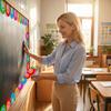 Roll Chalkboard Sticker with Pencil Design for Home Decoration Border Trim Projects Self-Adhesive