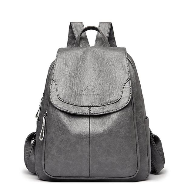 Ladies Bookbag Rucksack Women Large Capacity Backpack Purses High Quality Pu Leather Female Vintage School Bags Travel Bagpack