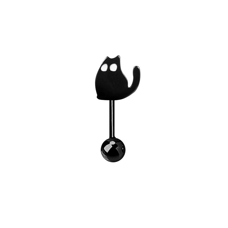 

1 шт. Мультяшный кот Титановая сталь Гвоздик для кости уха Милые серьги для женщин Пирсинг для тела Ювелирные аксессуары