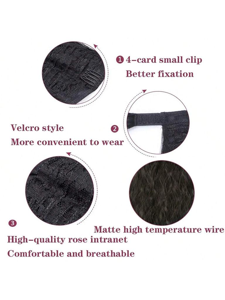 Synthetisches langes Mais-Wellen-Pferdeschwanz-Haarteil zum Aufwickeln, Haarspange, Ombre-Braun-Blond-Haarverlängerungen, Pferdeschwanz