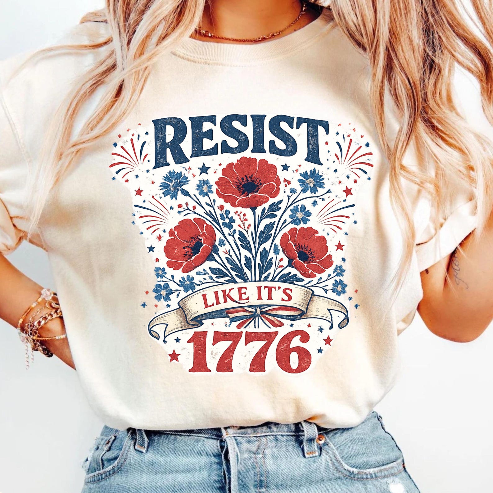 Resist Like It s 1776 Shirt, Anti Trump T-Shirt, America 250th Birthday Tee, 4th of July Patriotic Protest Graphic Shirt S