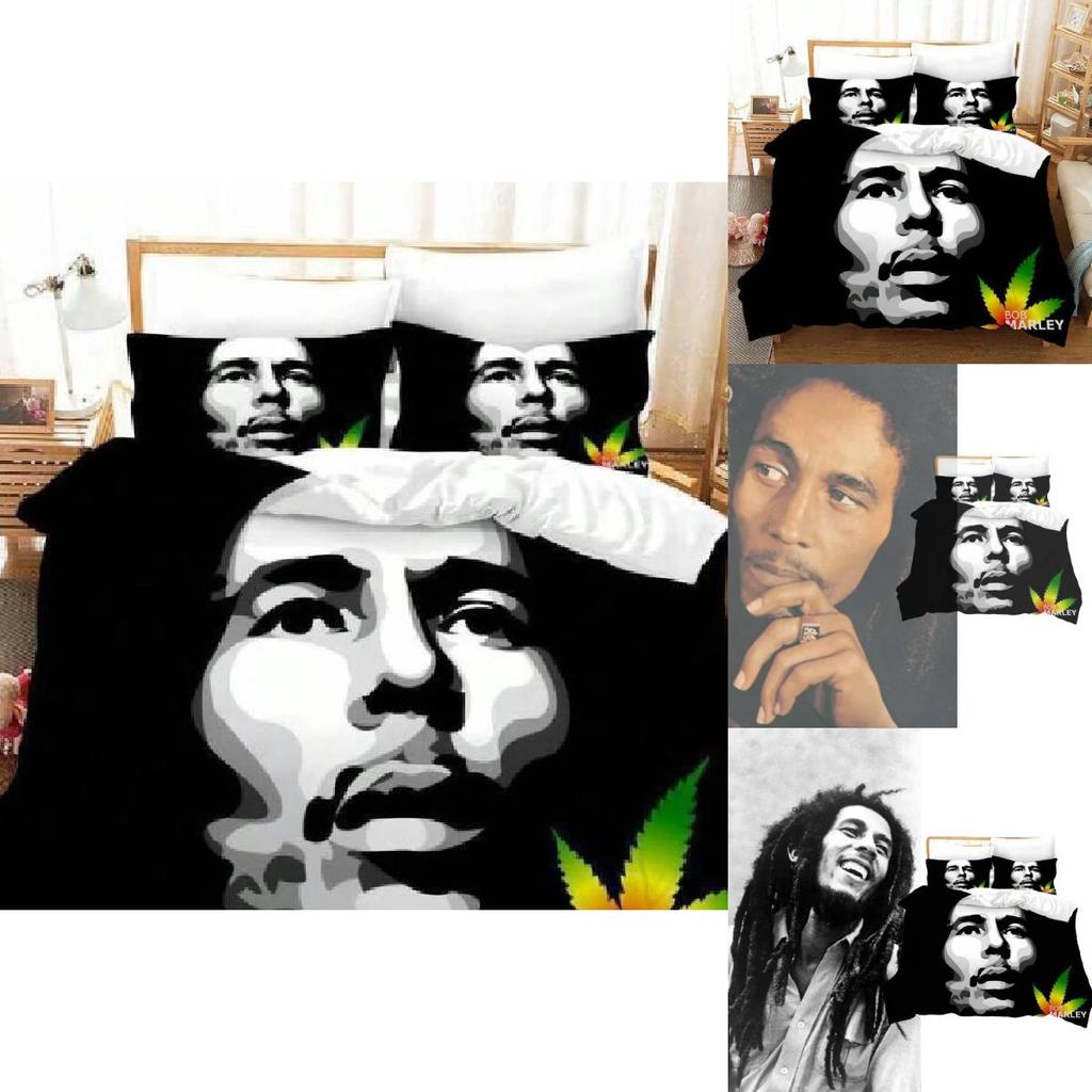 Bob Marley Bedding Set With 3d Digital Print Modern Minimalist For Home Decor