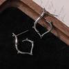 Vintage Black Color Metal Carving Geometric Heart Patterns Dangle Earrings for Women Jewelry