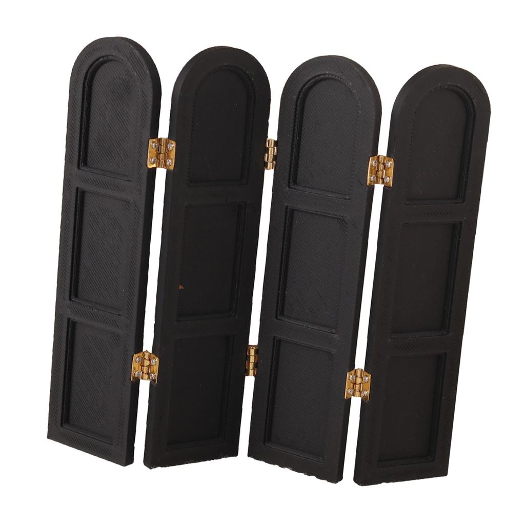 Miniature Room Divider Screen With Foldable Panel For 1:12 Doll House Scene Setting And Craft Model Collection Decors