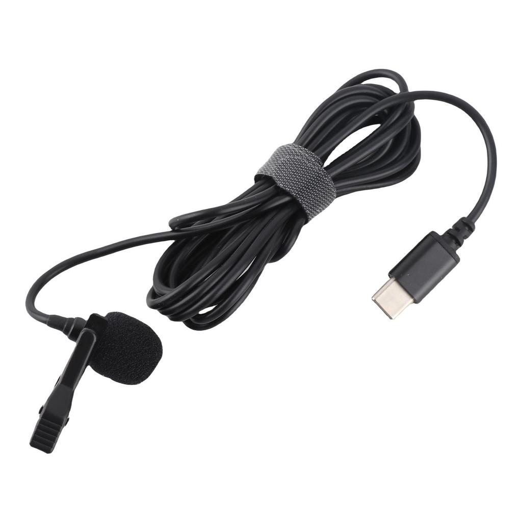 Lavalier Microphone USB Type C Wired Lapel Mic for Interview Smartphone Recording Video Online Class Game Live Streaming