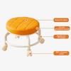 Yousheng Low Rolling Stool with 360 Degrees Swivel Wheels Faux Leather Cushion Roller Seat Heavy Duty Rotating Mini Chair Seating Stool