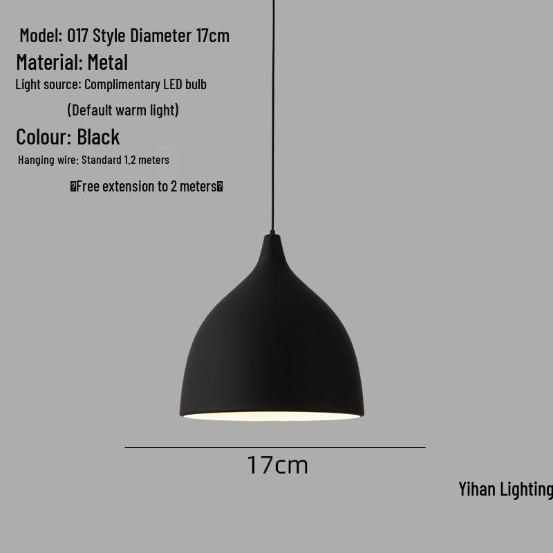 Modern Nordic Single-Head Pendant Light for Hotels, Bars, and Restaurants - Industrial Retro Style Lampshade.