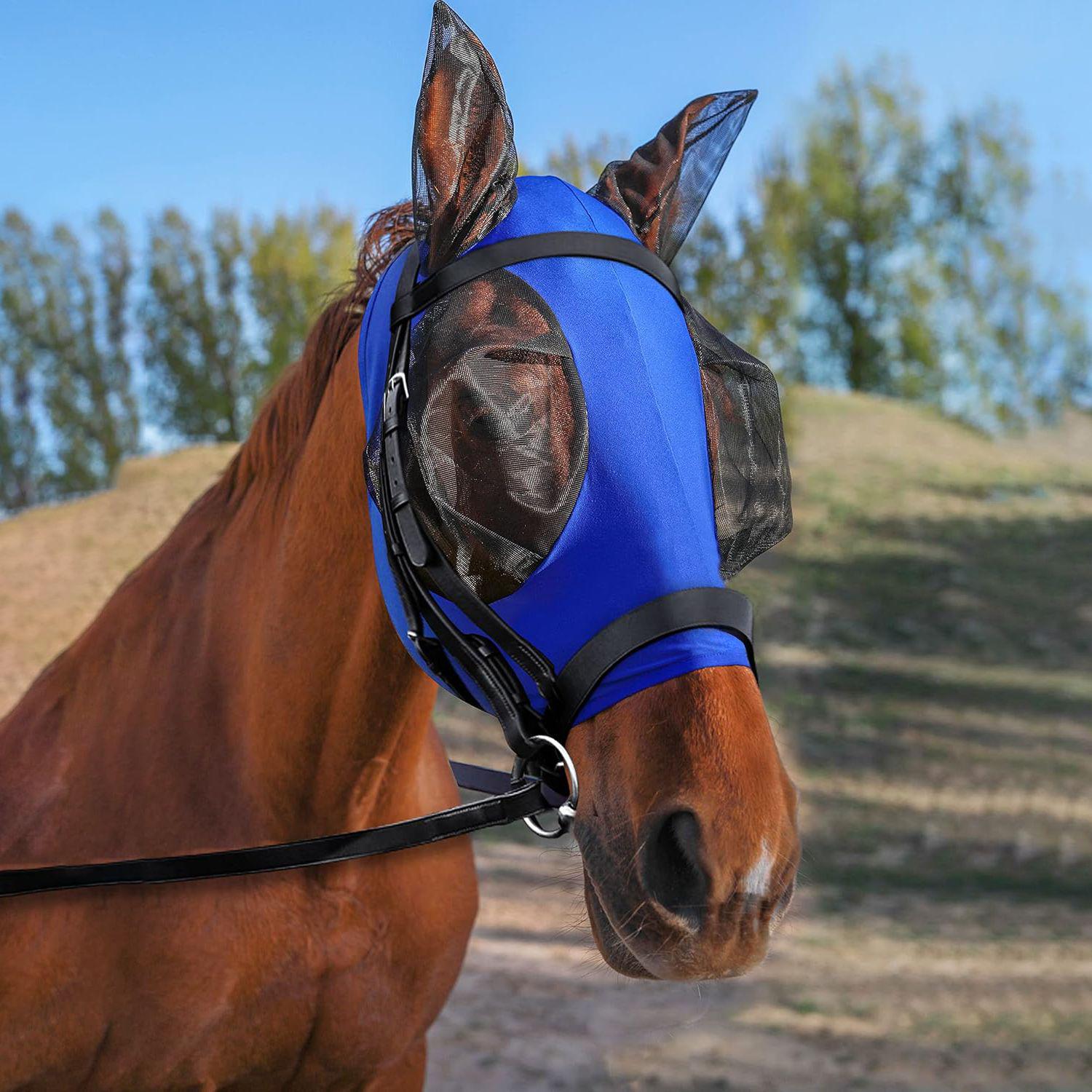 

Дихаюча ковдра для голови коня із захистом від комарів та різними принтами для верхової їзди