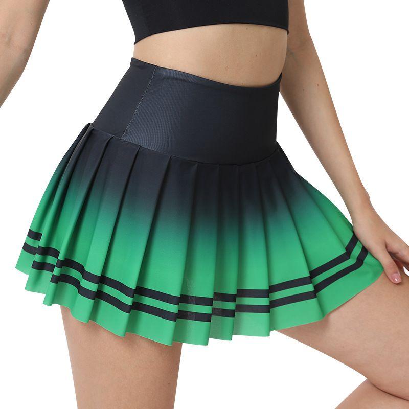 Foreign Trade New Bars Print Badminton Tennis Skirt Fitness Yoga Pleated Skirt Outdoor Running Short Exercise Skirt