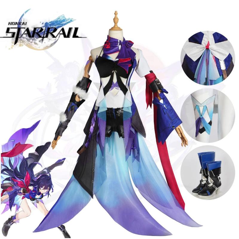 Rail Star Honkai Seele Cosplay Costume Full Suit Set Halloween Party Game Props