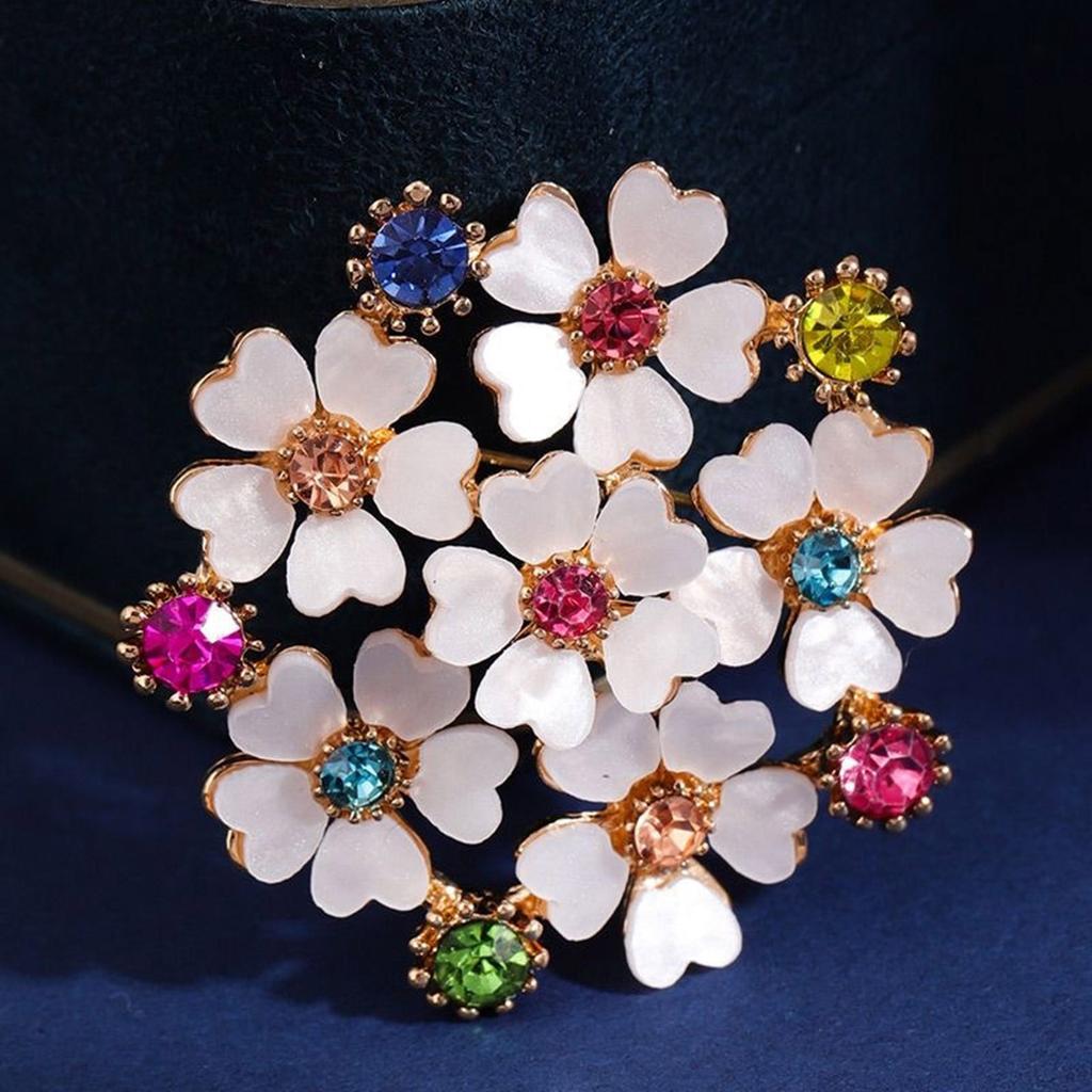 Funkelnde Kristall Blume Floral Brosche Elegant Strass Dekoration Schmuck Geschenk Für Frauen Kleid Mantel Accessoires