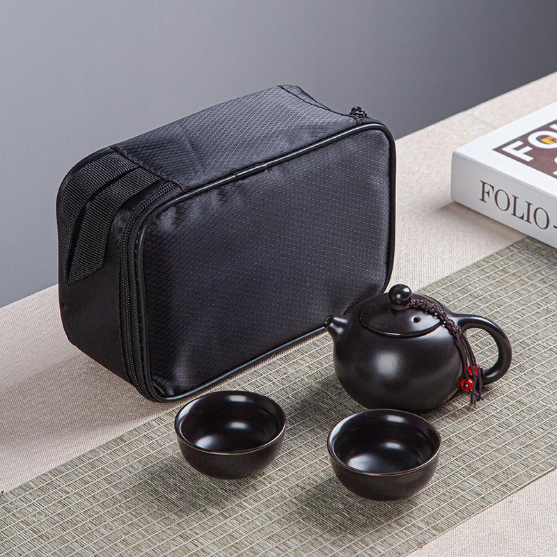 Portable ceramic Xishi pot travel kung fu tea set real estate souvenir