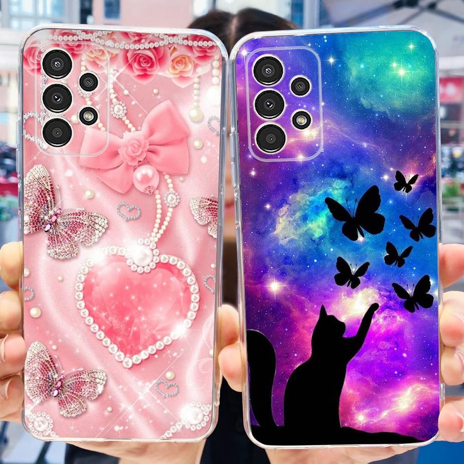 For Samsung Galaxy A13 Case A23 A33 A53 5G Cute Painted Cover Clear Silicone Soft TPU Phone Case For Samsung A53 A 13 23 33 Bags
