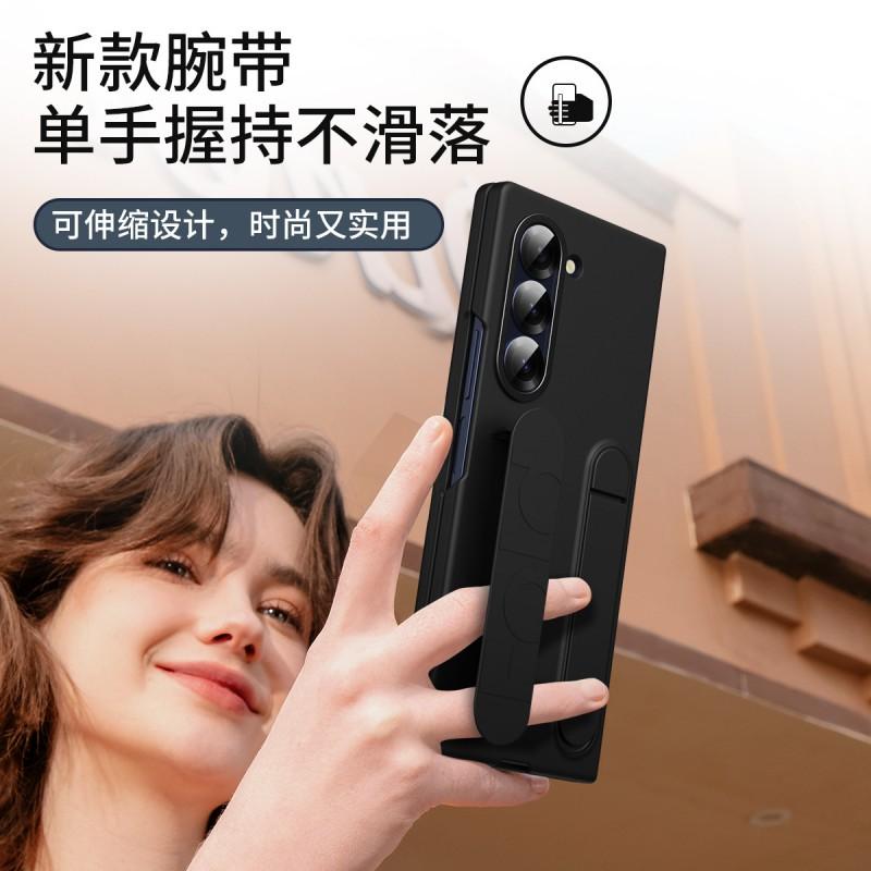 Slim TPU Case With Wrist Strap Kickstand Galaxy Z Fold8 Ultra Fold7 Fold6 Fold5 Fold4 Fold3 Anti-Drop Shockproof