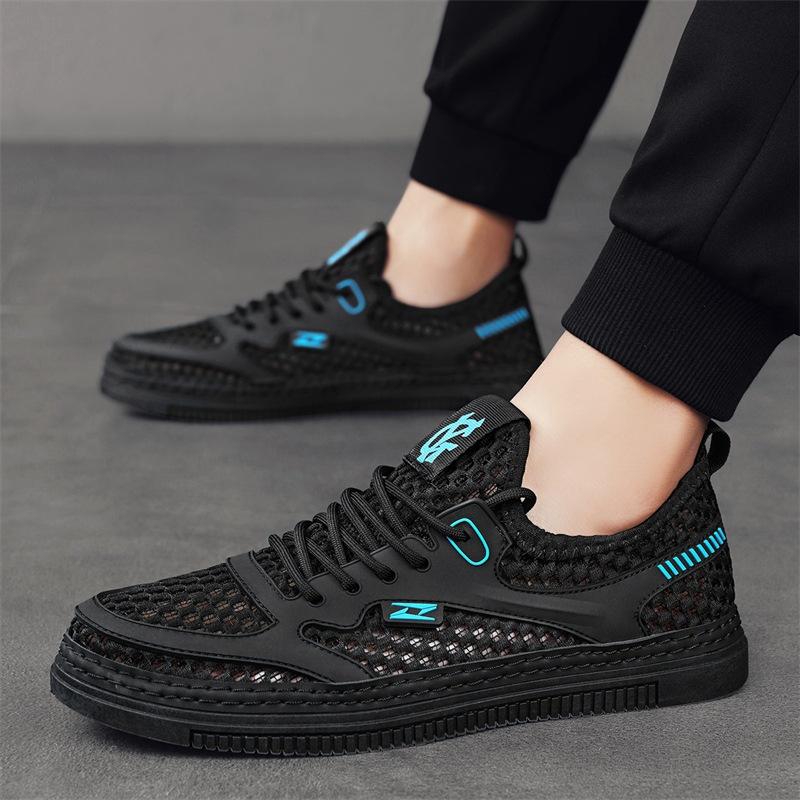 Summer hollow board shoes men's big net casual men's shoes breathable mesh shoes men's student tide shoes 2024 new models