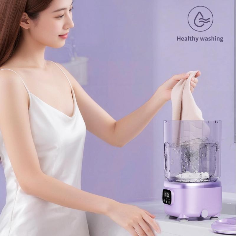 2L Wash & Dehydration-in-One Washing Machine with 390 High-Power Motor, Automatic Spin-Drying, Mini Washing Cup, and Portable Wireless Charging