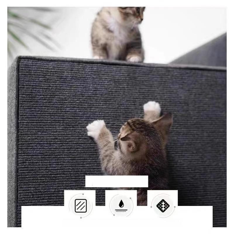 Trimmable Self-Adhesive Carpet Mat Pad Cat Pet Scratcher Furniture Couch Corner Indoor Furniture Wall Protector Anti Wear-Resistant Cat Scratch Mat