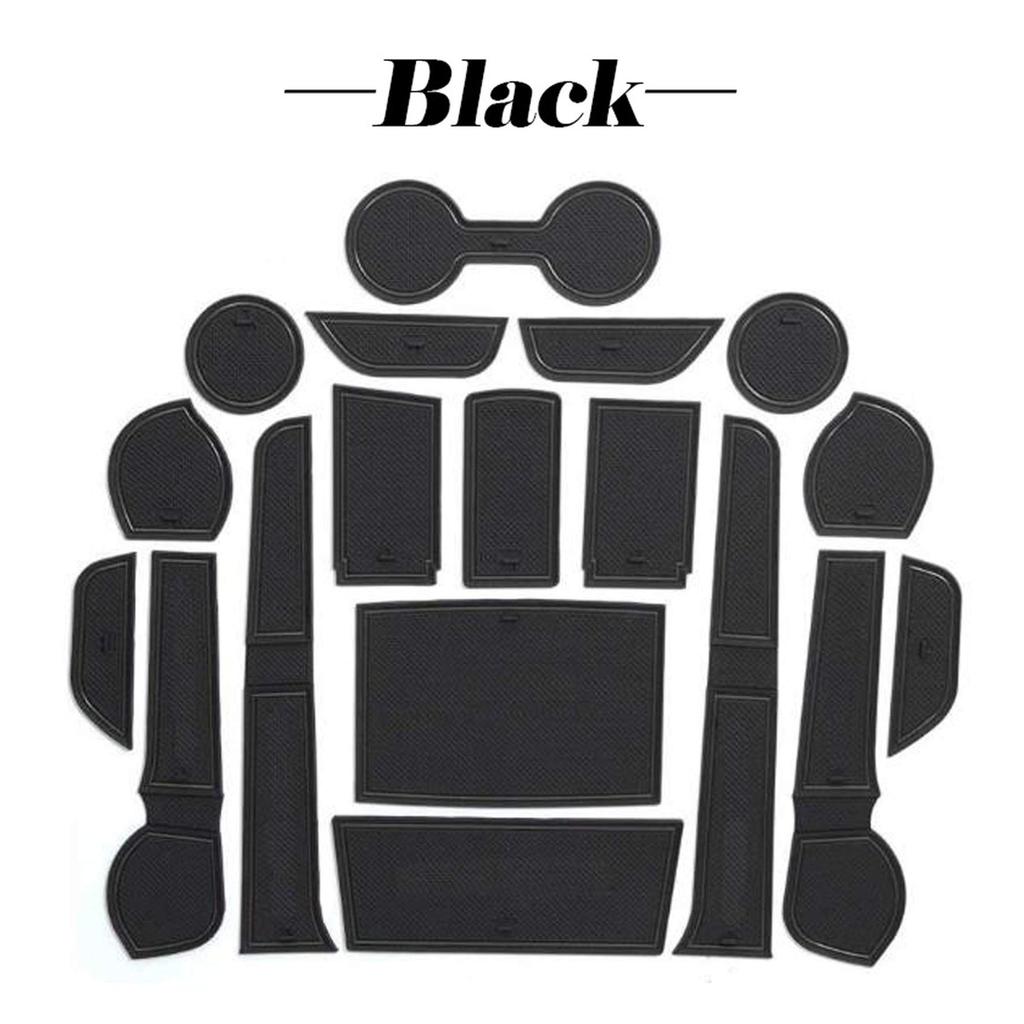 Interior Rubber Mat for Toyota Hilux GUN125 Parts Lapensée (Current Model) - Non-Slip, Dress-Up (Black)