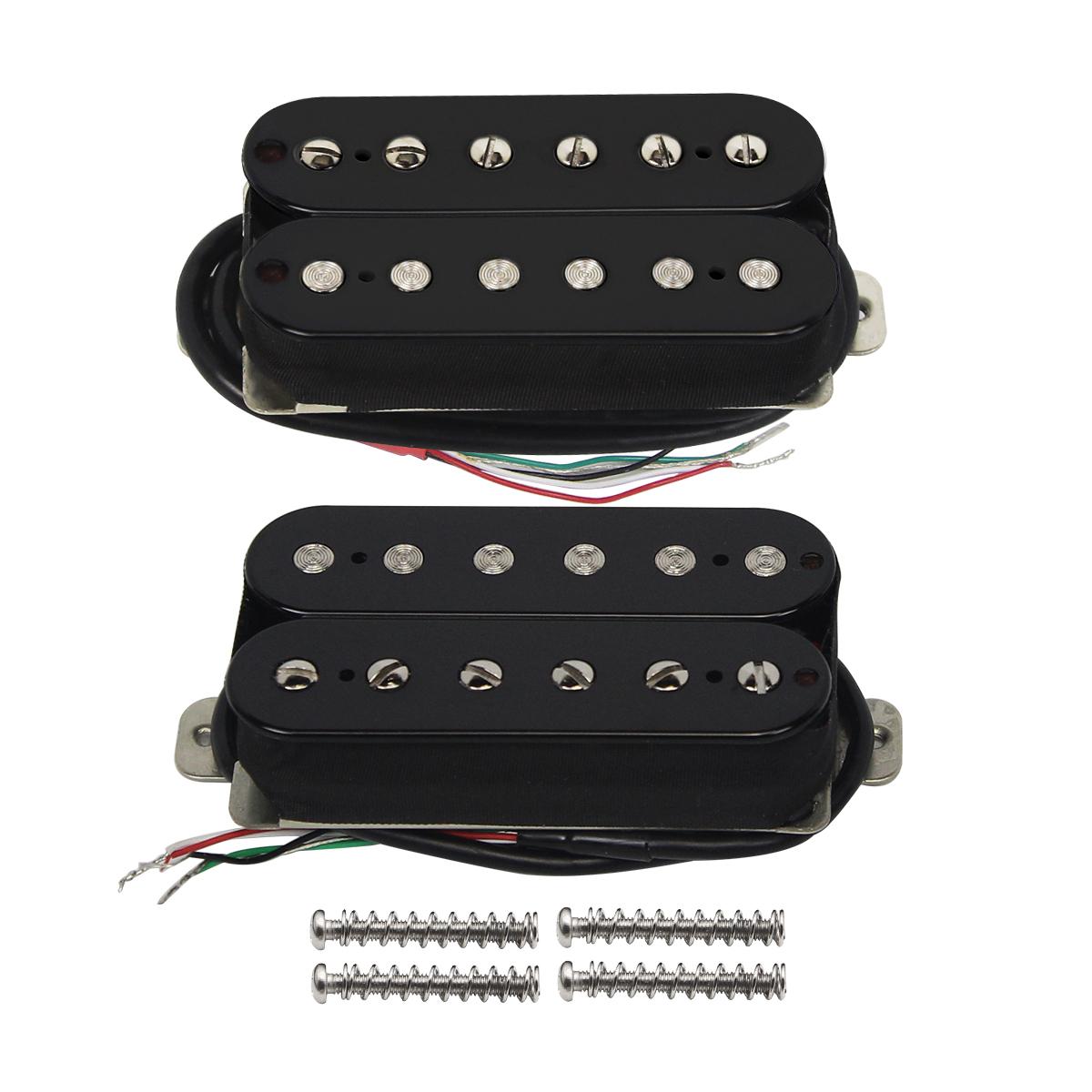 FLEOR 2pcs Alnico 5 Guitar Pickup Humbucker Pickup Double Coil Black for Electric Guitar