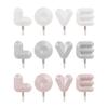 4Pcs/Set Letter Wall Decor Hooks Wall Mounted Love Hooks Waterproof Adhesive Bathroom Hooks for Entrance Bedroom Living Room