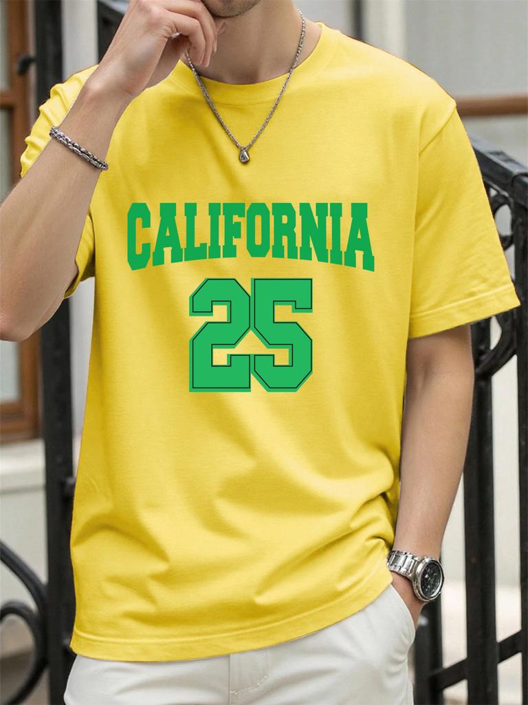 On The 25Th In California Print T Shirt Man Summer ONeck TShirts Casual Cotton Clothes Fashion AllMatch Hip Hop Sportswear