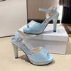 Fashion Beautiful 2025 New Summer Internet Celebrity High-heeled Sandals Women's Stiletto Versatile Fish Mouth Strap