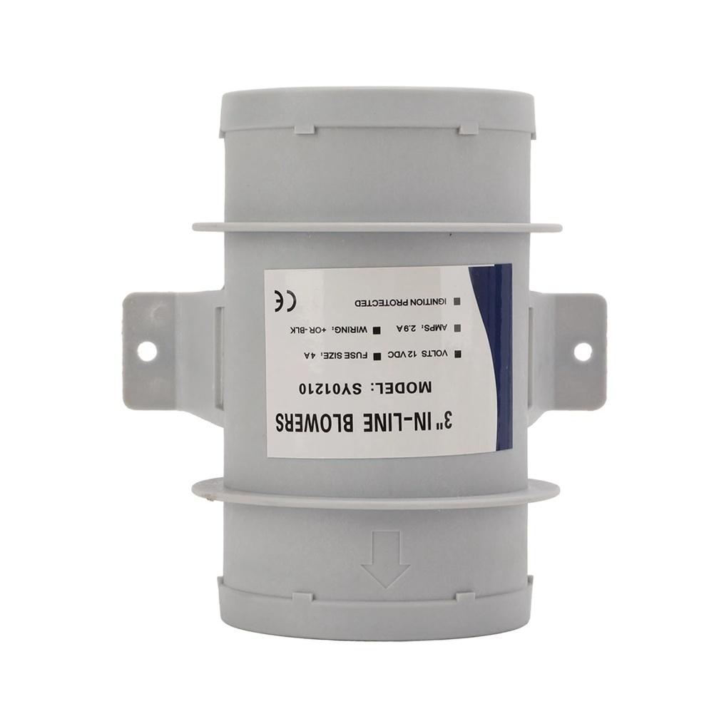 Marine 3 Zoll 12V Inline-Luftgebläse mit leisem Betrieb und widerstandsfähigem Motorgehäuse für Yacht-Luftzirkulation