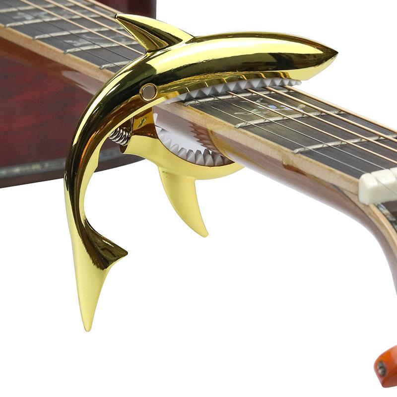 Metal Shark Acoustic Guitar Capo Clip Metal Clamp with Changing Strings Tools Wood Classic Electric Guitar Ukulele Universal