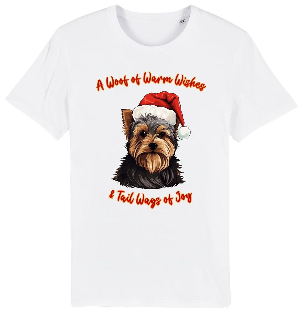 

Mens Womens Yorkshire Terrier Christmas T-Shirt Santa Dog Woof Wishes Dogs Gift 3XL