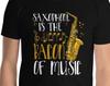 Saxophone Is The Bacon Of Music Funny Musician Sax Player Musical Notes Art Orchestra Jazz Band Brass Lover Gift T-Shirt