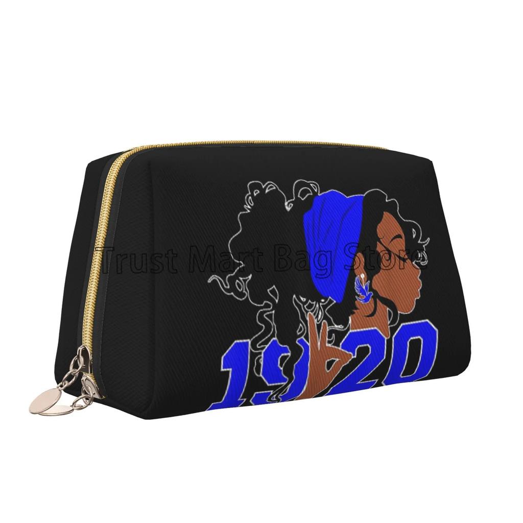 Zeta Phi Beta Print Large Makeup Bag Leather Women Travel Toiletry Pouch Cosmetic Bags Portable Multifunctional Storage Bag Gift