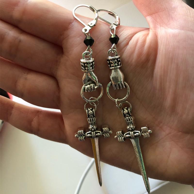 Hot Selling Gothic Moon Sword Earrings