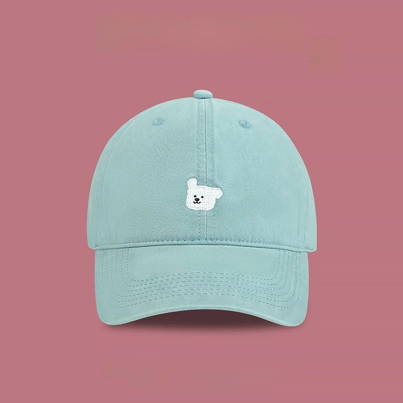 Embroidered Dog Baseball Cap With Short Brim For Casual Spring Wear