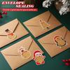 200Pcs Christmas Gift Labels Stickers Cartoon Kraft Paper Stickers Self-Adhesive Christmas Tags Use for Xmas Gifts Wrap Decor