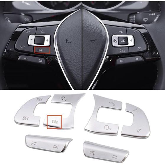 Compatible with VW Volkswagen Golf MK7 Passat B8 Tiguan Arteon Car Steering Wheel Acc Button Switch Volume Button Trim Cover Sticker (Button with CNL