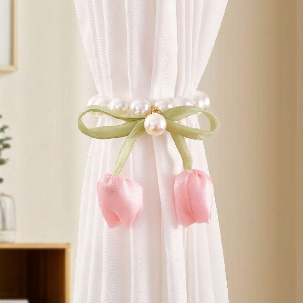 Adjustable Magnetic Buckles Curtain Tiebacks Romantic Curtains Tie Rope  Living Room