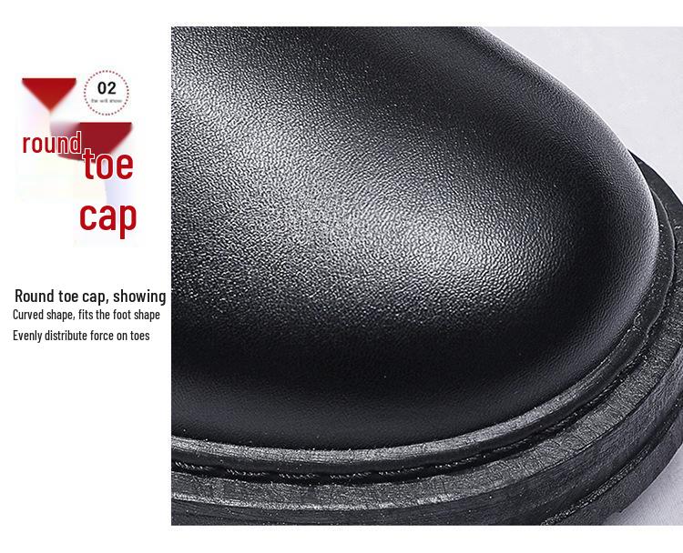 Men's Spring Black Leather Waterproof Work Shoes - Versatile Korean Style Chef Shoes